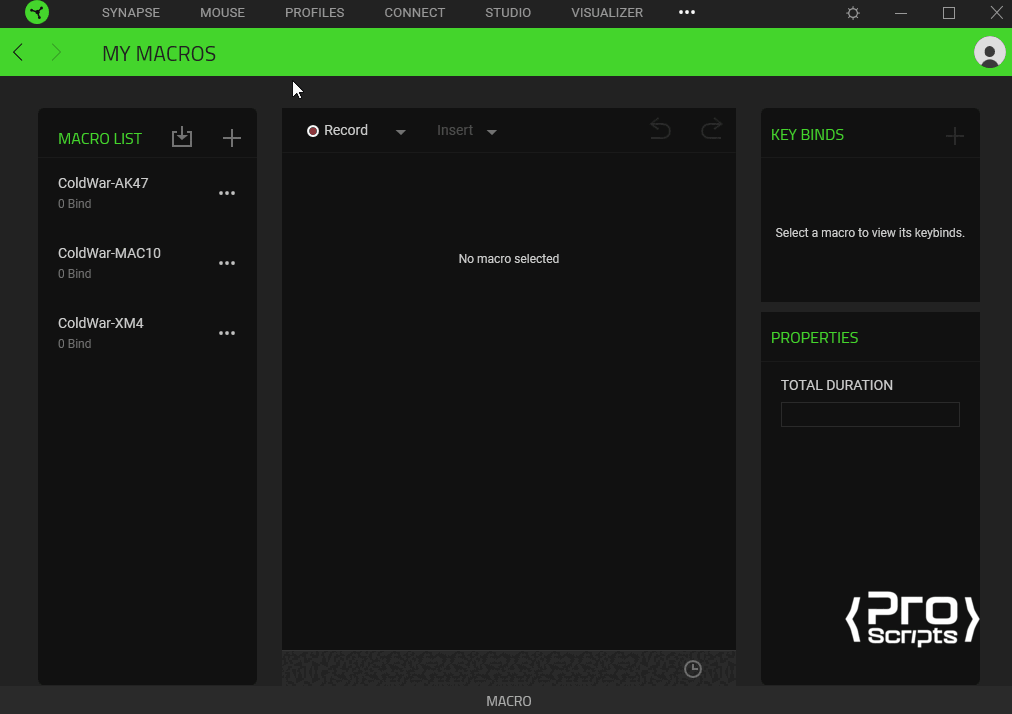Organizando os perfis no Synapse
